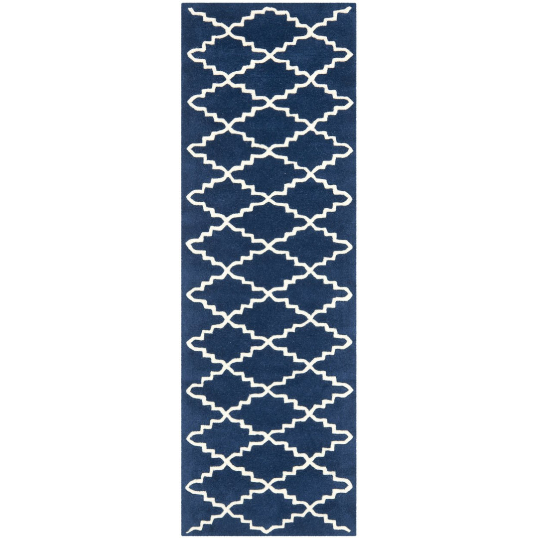 SAFAVIEH Chatham CHT721C Handmade Dark Blue / Ivory Rug Image 1