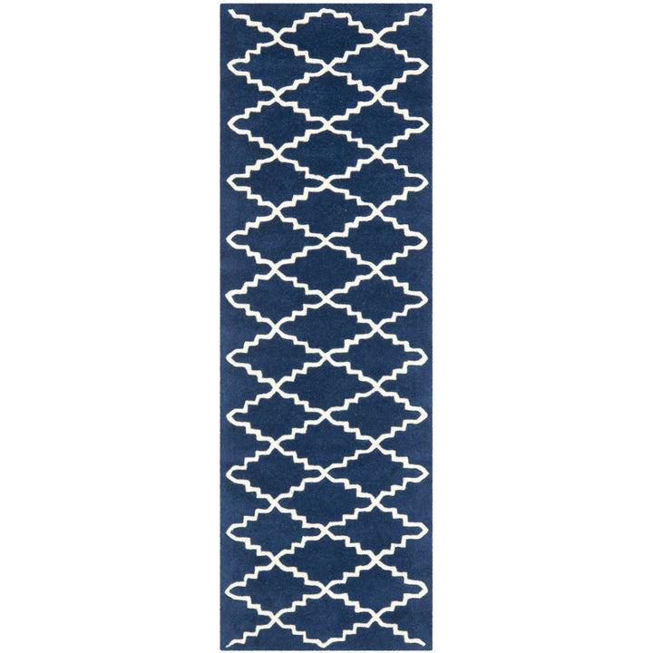 SAFAVIEH Chatham CHT721C Handmade Dark Blue / Ivory Rug Image 1