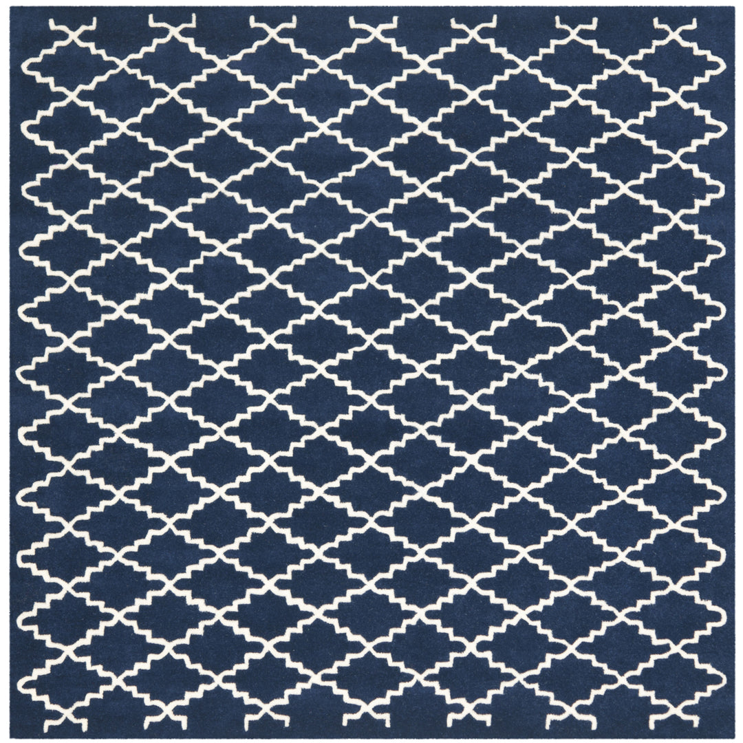 SAFAVIEH Chatham CHT721C Handmade Dark Blue / Ivory Rug Image 4