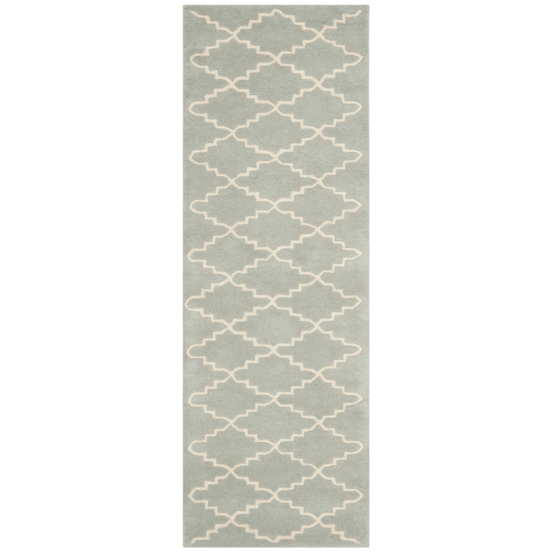 SAFAVIEH Chatham CHT721E Handmade Light Blue / Ivory Rug Image 5