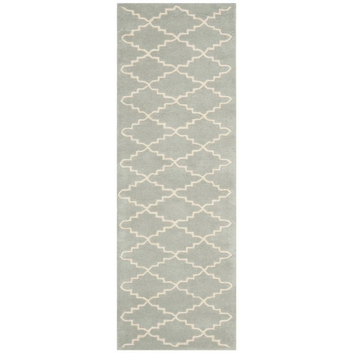 SAFAVIEH Chatham CHT721E Handmade Light Blue / Ivory Rug Image 5