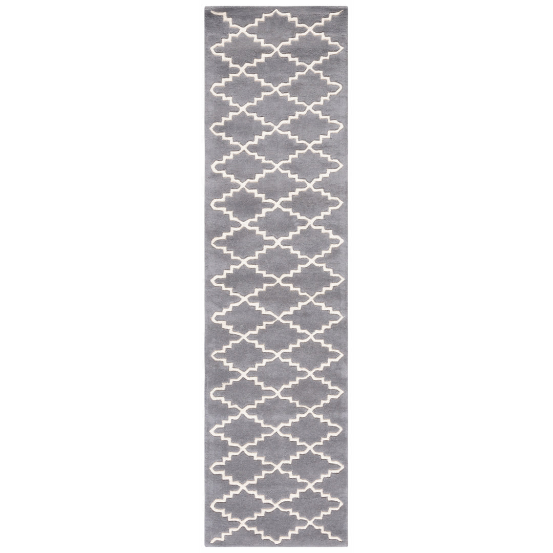 SAFAVIEH Chatham CHT721D Handmade Dark Grey / Ivory Rug Image 4