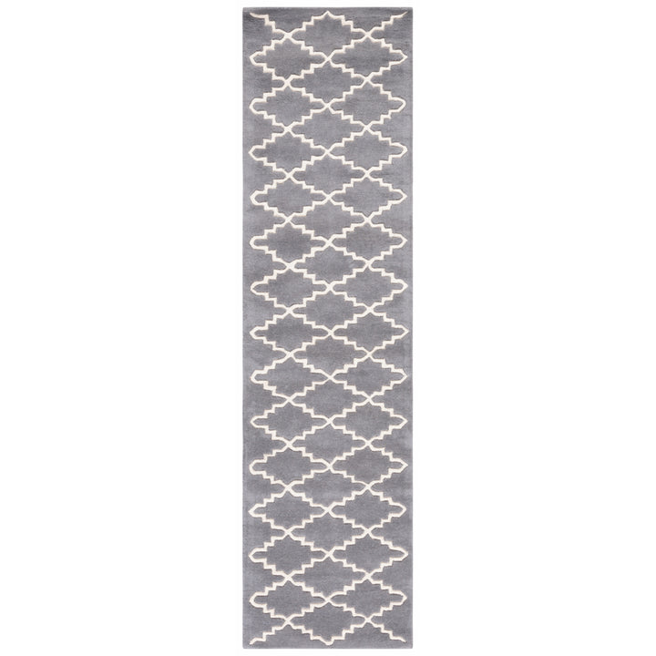 SAFAVIEH Chatham CHT721D Handmade Dark Grey / Ivory Rug Image 4