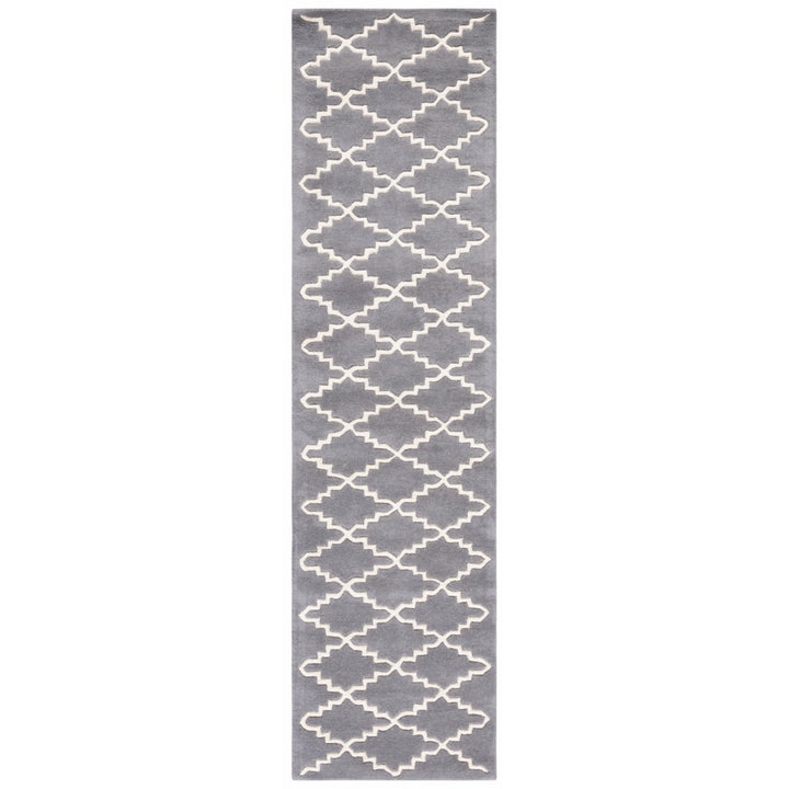 SAFAVIEH Chatham CHT721D Handmade Dark Grey / Ivory Rug Image 1