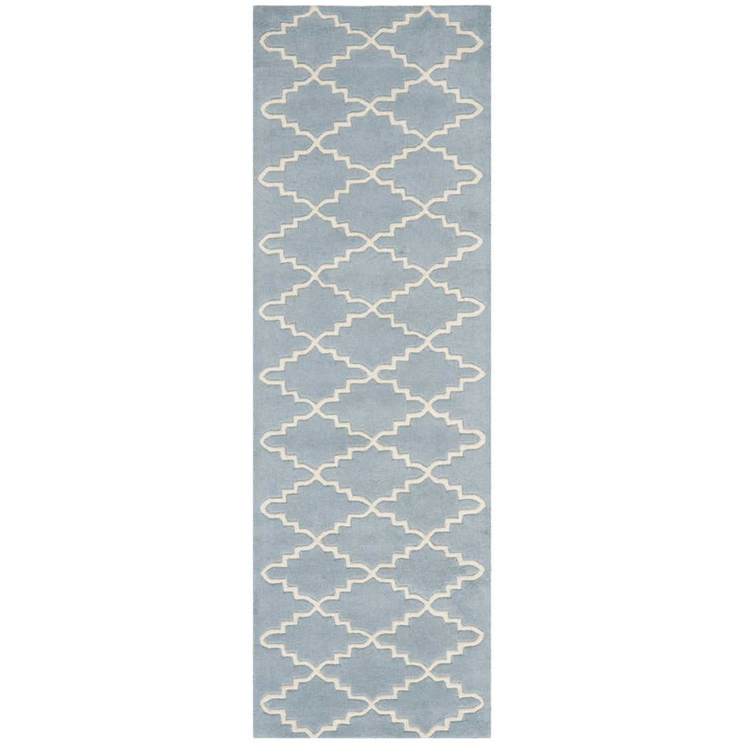 SAFAVIEH Chatham CHT721B Handmade Blue / Ivory Rug Image 5