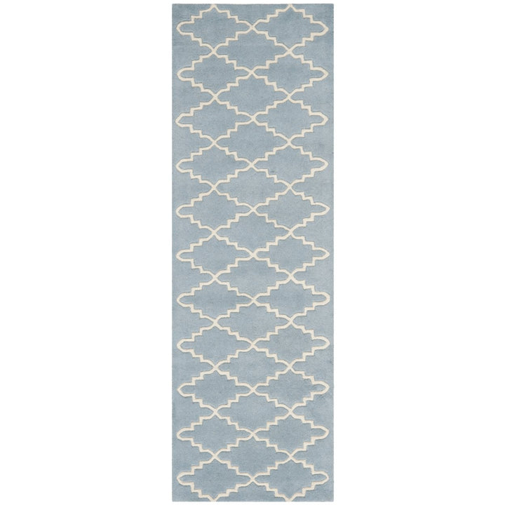 SAFAVIEH Chatham CHT721B Handmade Blue / Ivory Rug Image 5