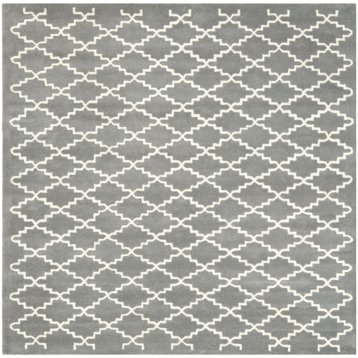 SAFAVIEH Chatham CHT721D Handmade Dark Grey / Ivory Rug Image 5