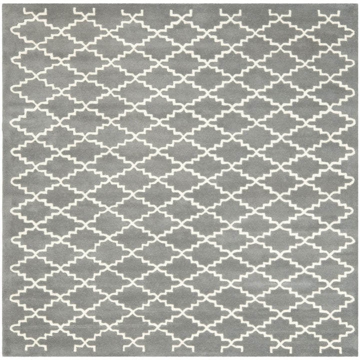 SAFAVIEH Chatham CHT721D Handmade Dark Grey / Ivory Rug Image 1