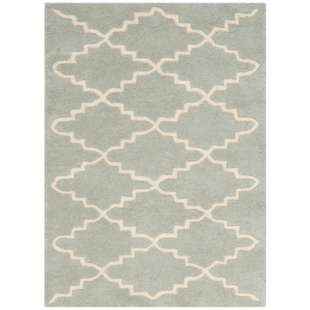 SAFAVIEH Chatham CHT721E Handmade Light Blue / Ivory Rug Image 8