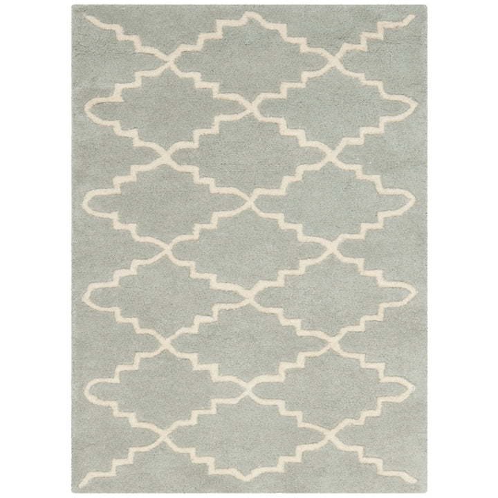 SAFAVIEH Chatham CHT721E Handmade Light Blue / Ivory Rug Image 8