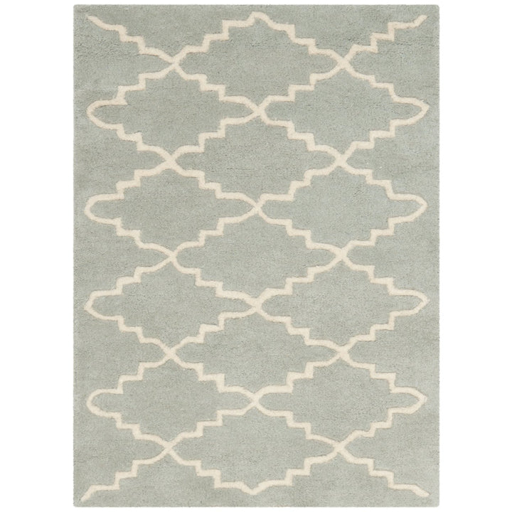 SAFAVIEH Chatham CHT721E Handmade Light Blue / Ivory Rug Image 1