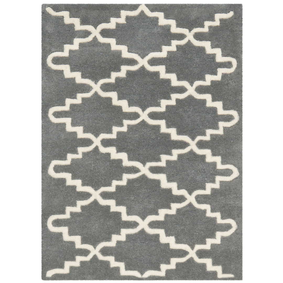 SAFAVIEH Chatham CHT721D Handmade Dark Grey / Ivory Rug Image 7