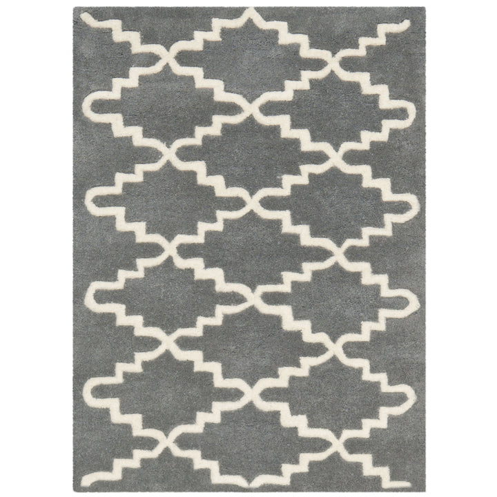 SAFAVIEH Chatham CHT721D Handmade Dark Grey / Ivory Rug Image 7