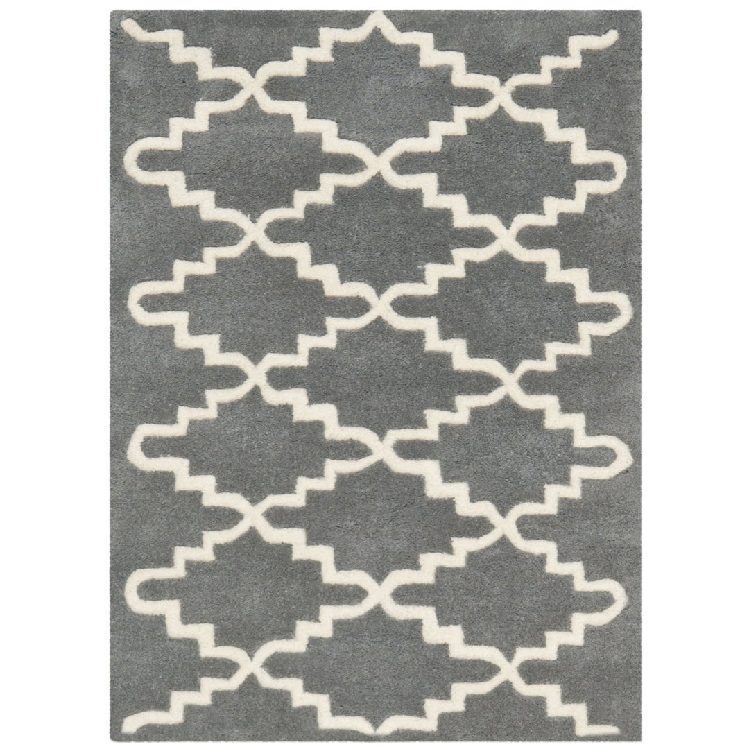 SAFAVIEH Chatham CHT721D Handmade Dark Grey / Ivory Rug Image 1