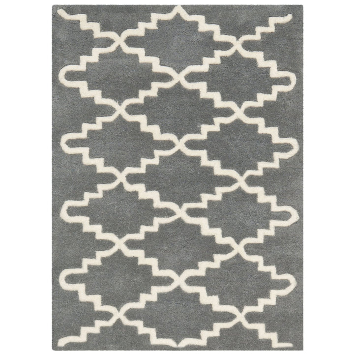 SAFAVIEH Chatham CHT721D Handmade Dark Grey / Ivory Rug Image 1