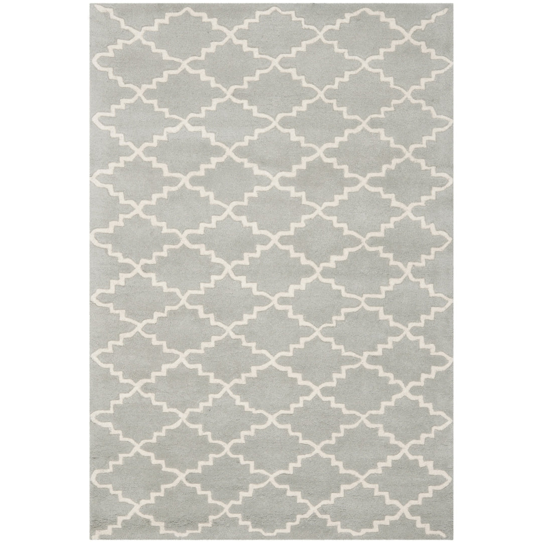 SAFAVIEH Chatham CHT721E Handmade Light Blue / Ivory Rug Image 9