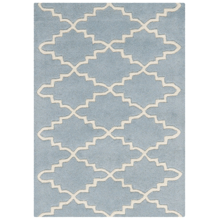 SAFAVIEH Chatham CHT721B Handmade Blue / Ivory Rug Image 8