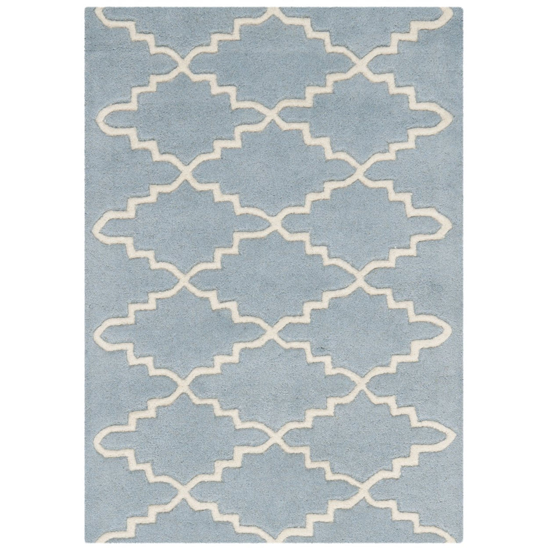 SAFAVIEH Chatham CHT721B Handmade Blue / Ivory Rug Image 1