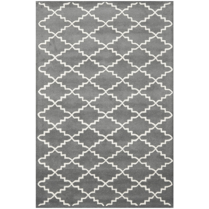 SAFAVIEH Chatham CHT721D Handmade Dark Grey / Ivory Rug Image 8