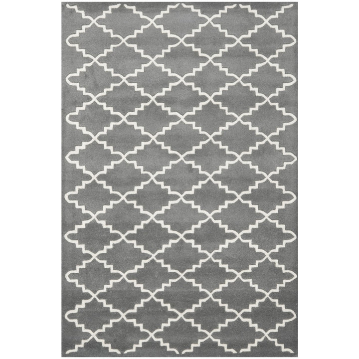 SAFAVIEH Chatham CHT721D Handmade Dark Grey / Ivory Rug Image 1