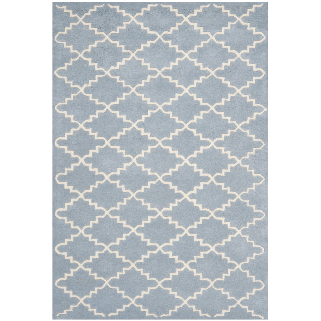 SAFAVIEH Chatham CHT721B Handmade Blue / Ivory Rug Image 9