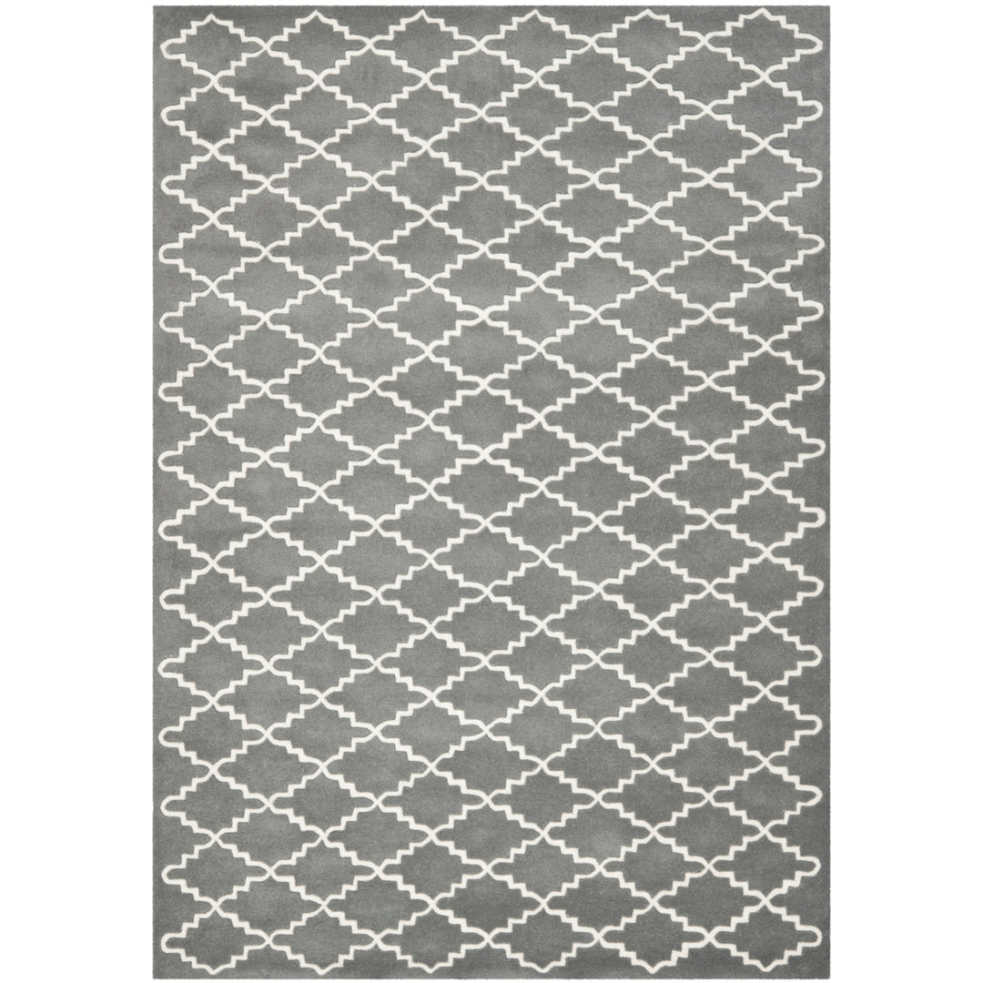 SAFAVIEH Chatham CHT721D Handmade Dark Grey / Ivory Rug Image 9