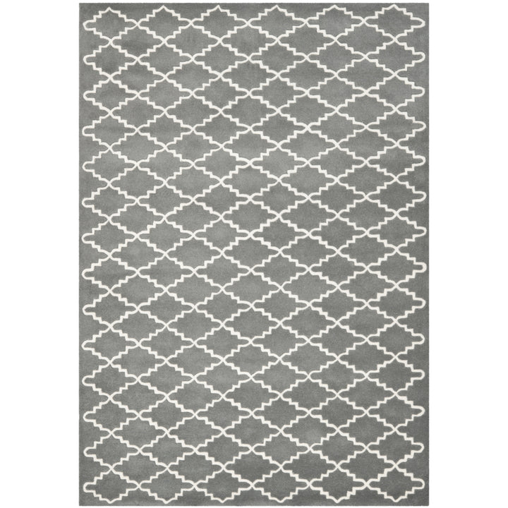 SAFAVIEH Chatham CHT721D Handmade Dark Grey / Ivory Rug Image 9