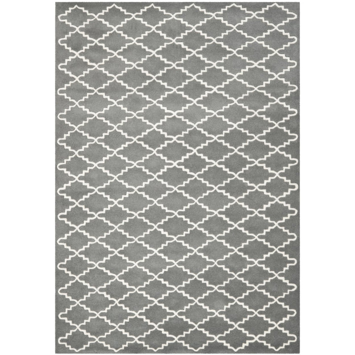 SAFAVIEH Chatham CHT721D Handmade Dark Grey / Ivory Rug Image 1