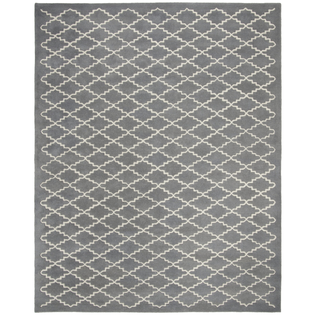 SAFAVIEH Chatham CHT721D Handmade Dark Grey / Ivory Rug Image 10