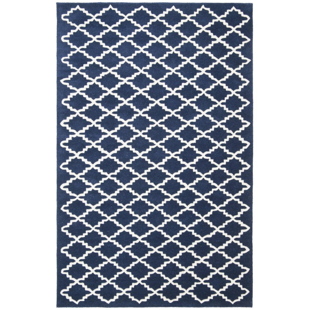 SAFAVIEH Chatham CHT721C Handmade Dark Blue / Ivory Rug Image 1