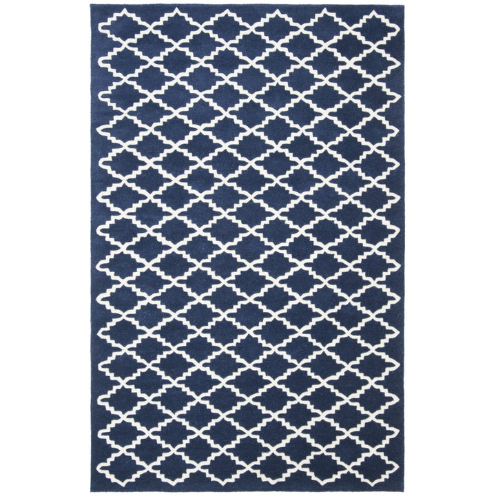 SAFAVIEH Chatham CHT721C Handmade Dark Blue / Ivory Rug Image 1