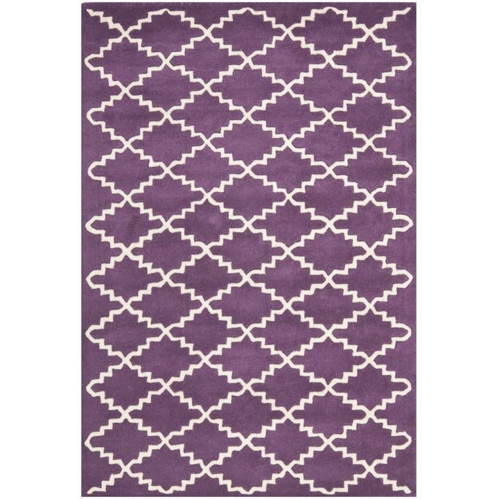 SAFAVIEH Chatham CHT721F Handmade Purple / Ivory Rug Image 4