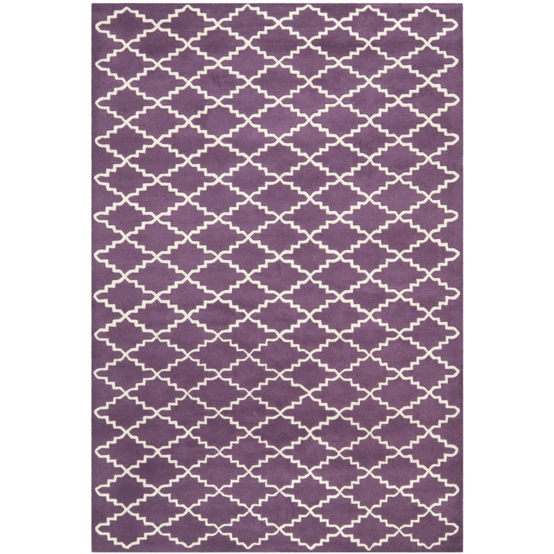 SAFAVIEH Chatham CHT721F Handmade Purple / Ivory Rug Image 5