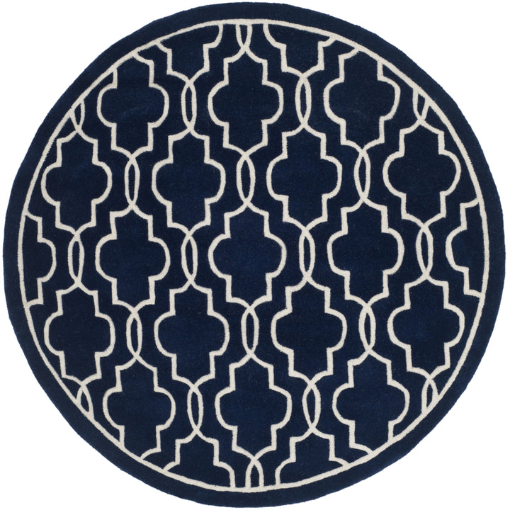 SAFAVIEH Chatham CHT723C Handmade Dark Blue / Ivory Rug Image 4