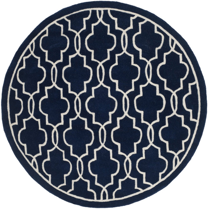 SAFAVIEH Chatham CHT723C Handmade Dark Blue / Ivory Rug Image 1