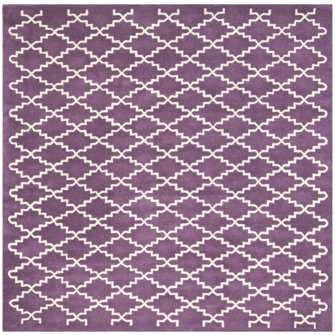 SAFAVIEH Chatham CHT721F Handmade Purple / Ivory Rug Image 7