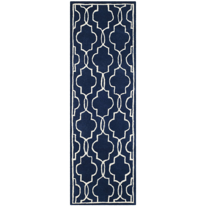 SAFAVIEH Chatham CHT723C Handmade Dark Blue / Ivory Rug Image 1