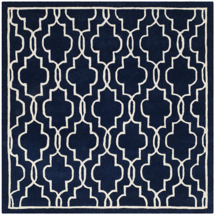 SAFAVIEH Chatham CHT723C Handmade Dark Blue / Ivory Rug Image 6