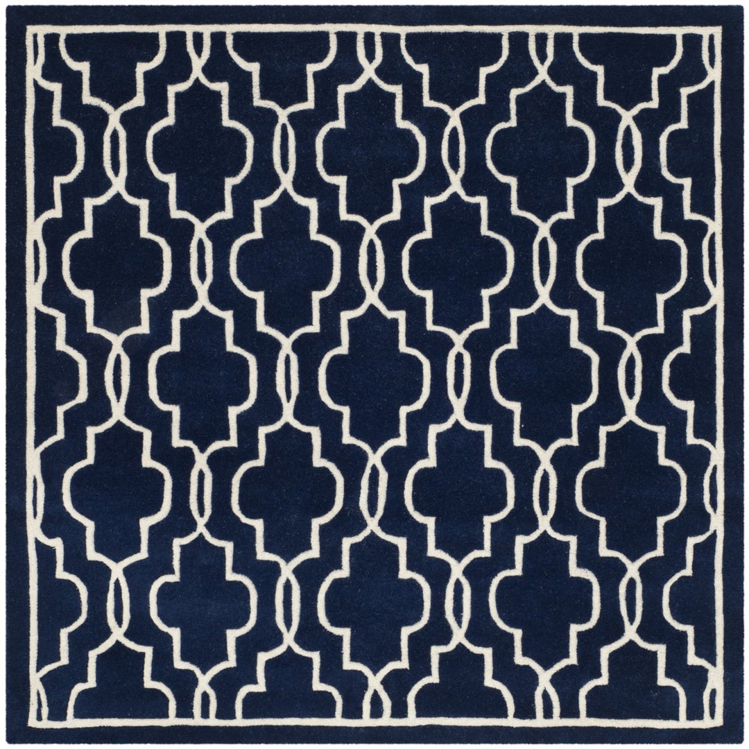 SAFAVIEH Chatham CHT723C Handmade Dark Blue / Ivory Rug Image 1