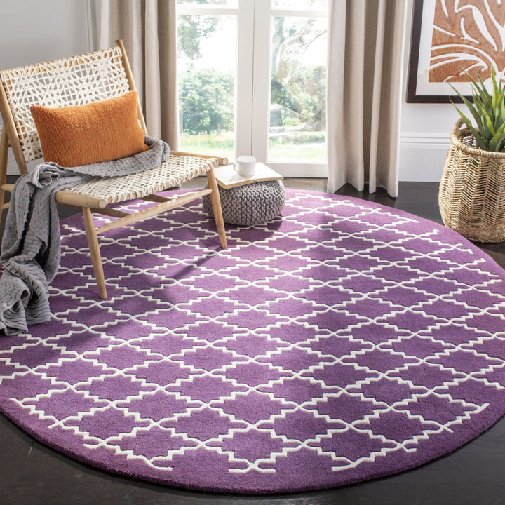 SAFAVIEH Chatham CHT721F Handmade Purple / Ivory Rug Image 8