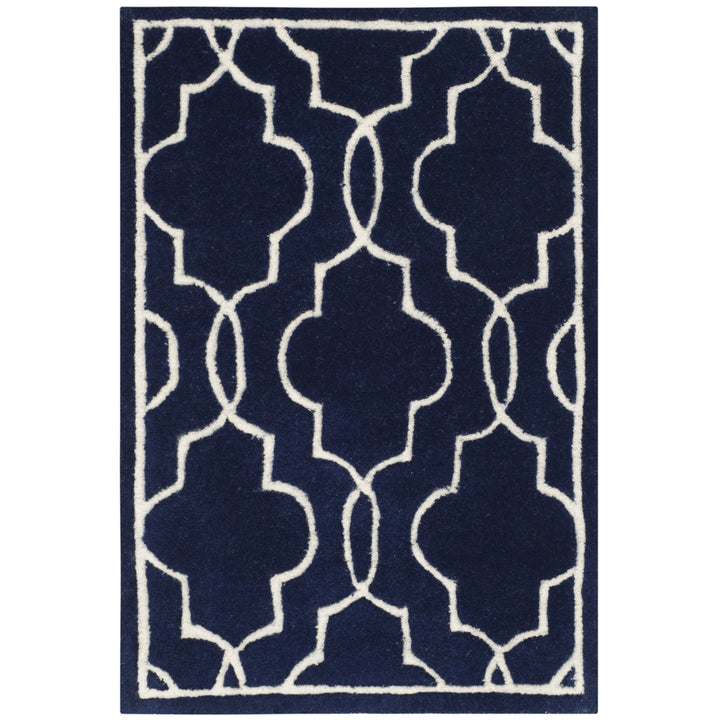 SAFAVIEH Chatham CHT723C Handmade Dark Blue / Ivory Rug Image 1