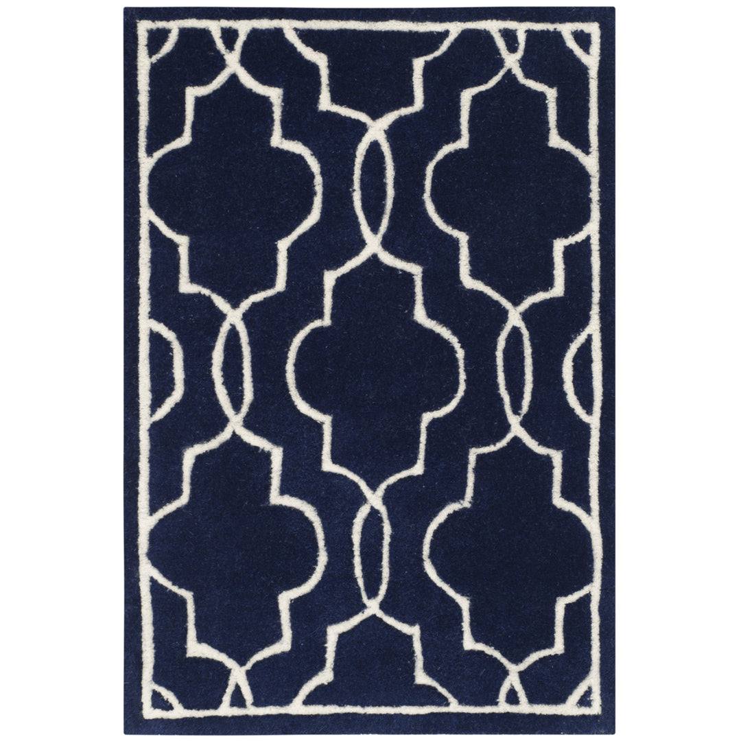 SAFAVIEH Chatham CHT723C Handmade Dark Blue / Ivory Rug Image 8