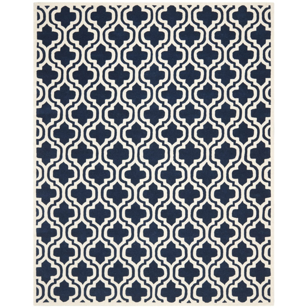 SAFAVIEH Chatham CHT727C Handmade Dark Blue / Ivory Rug Image 1