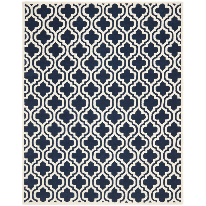 SAFAVIEH Chatham CHT727C Handmade Dark Blue / Ivory Rug Image 1