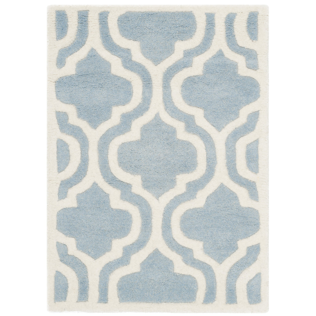 SAFAVIEH Chatham CHT727B Handmade Blue / Ivory Rug Image 2