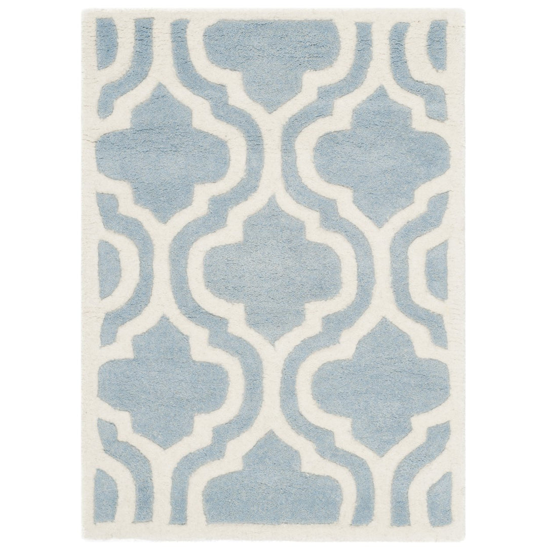 SAFAVIEH Chatham CHT727B Handmade Blue / Ivory Rug Image 1