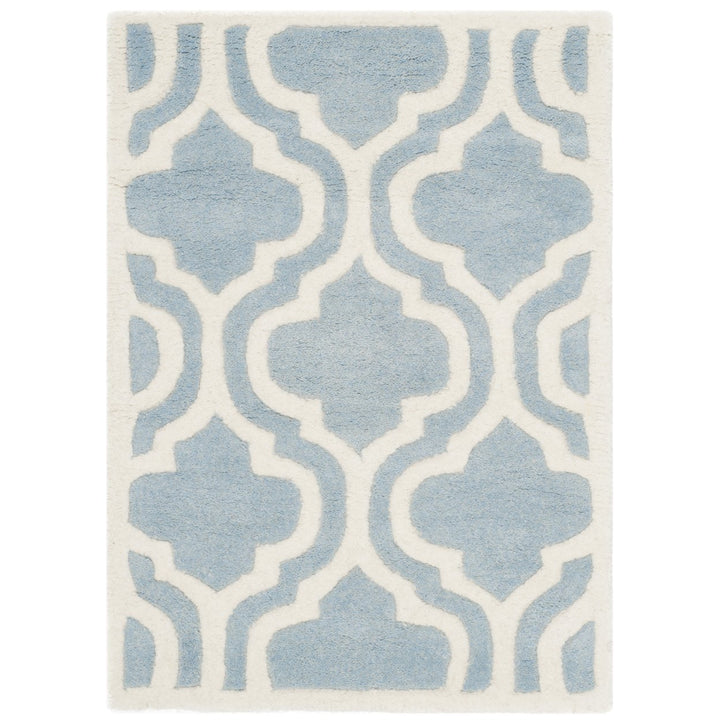 SAFAVIEH Chatham CHT727B Handmade Blue / Ivory Rug Image 1