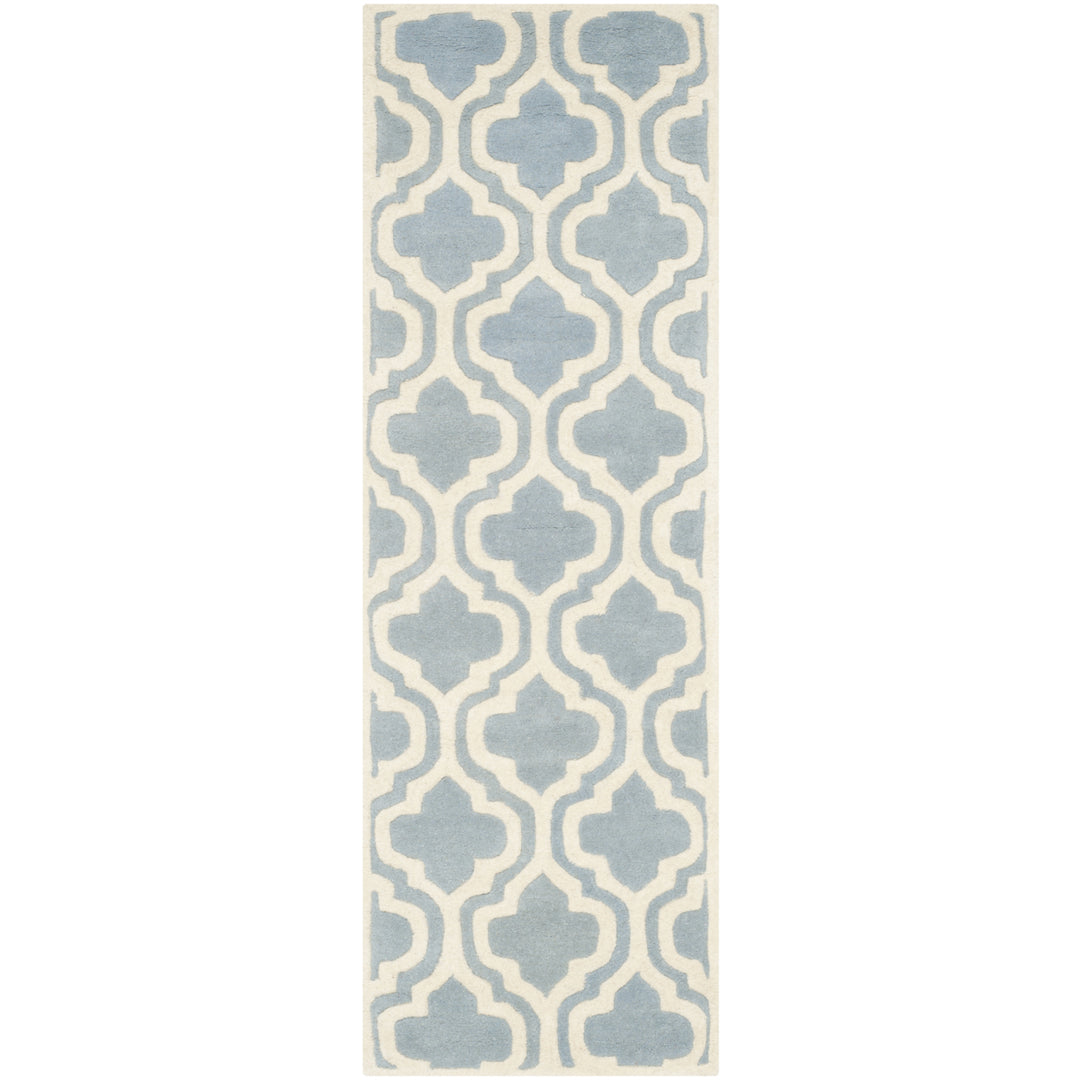 SAFAVIEH Chatham CHT727B Handmade Blue / Ivory Rug Image 3