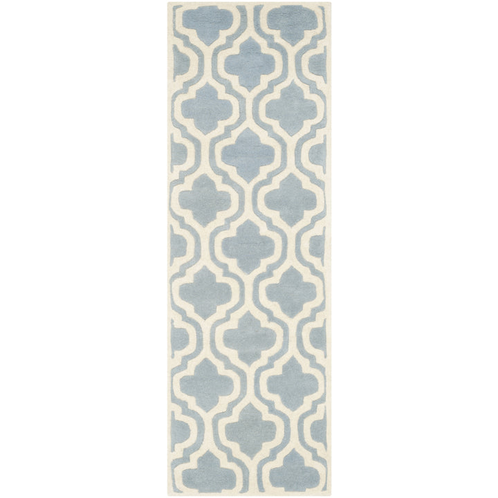 SAFAVIEH Chatham CHT727B Handmade Blue / Ivory Rug Image 3