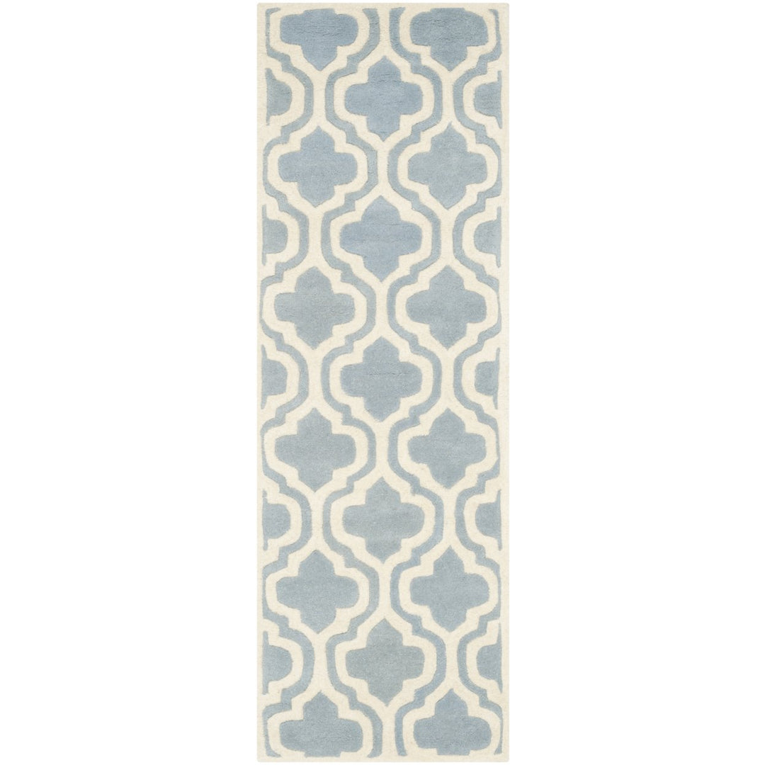 SAFAVIEH Chatham CHT727B Handmade Blue / Ivory Rug Image 1